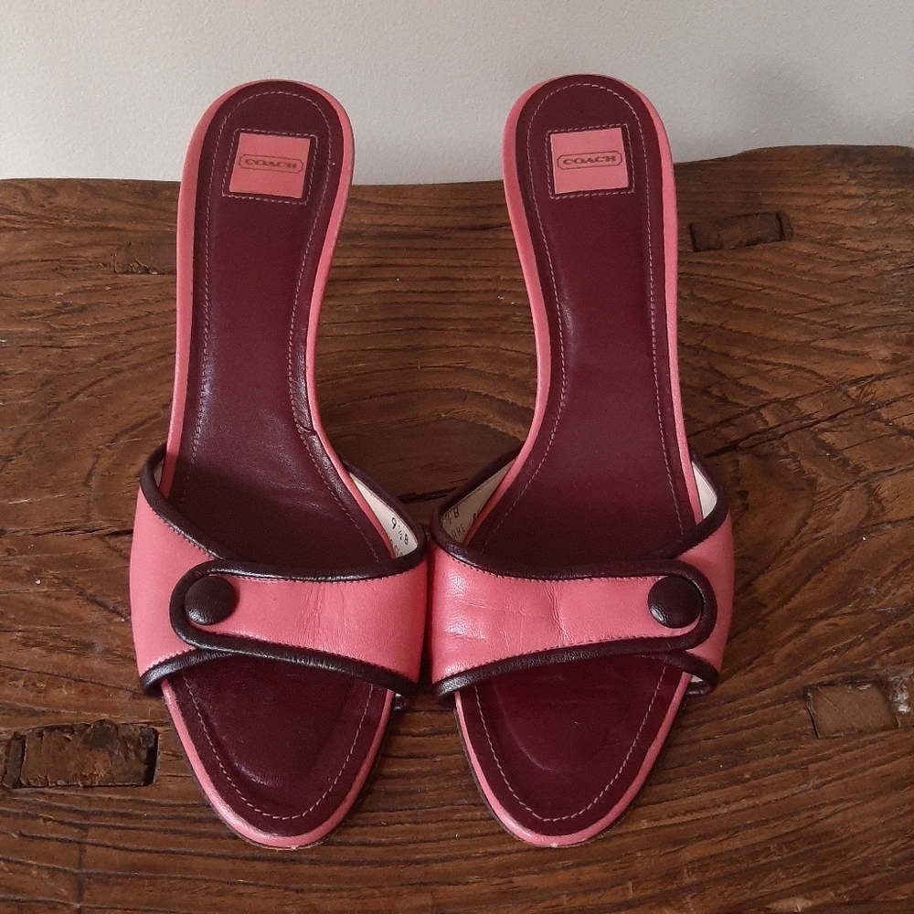 Coach Clare Mule Kitten Heels Size 9.5